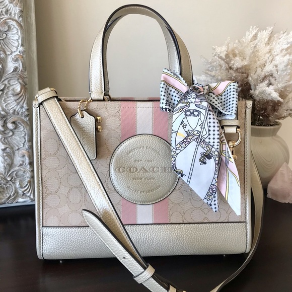 Coach Dempsey Carryall Tote Crossbody Purse with Stripe and Coach Patch - Picture 1 of 16